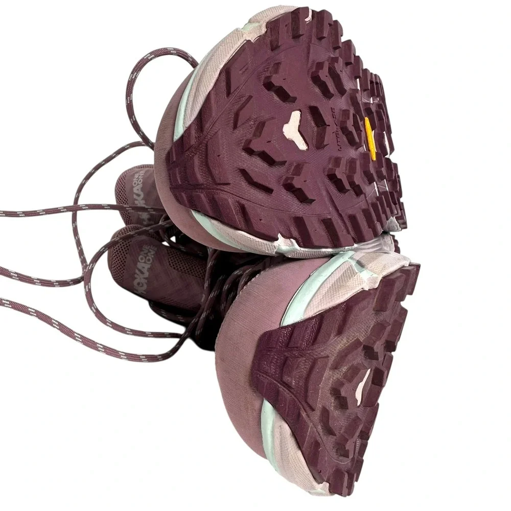 HOKA One One TenNine‎ GTX Womens Hiking Boots Trail Vibram Lug Mauve Teal 9.5